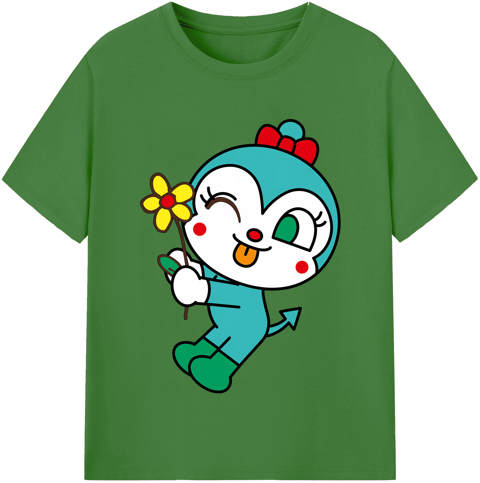 （画像用） アンパンマン Anpanman レディースカジュアルプリントTシャツ（綿100％）